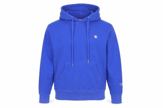 Champion Men’s Blue Hoodie Small Pullover Logo Fleece Long Sleeve