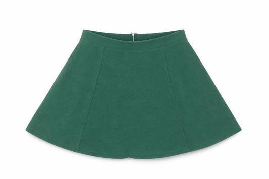 Women’s Green A-Line Skirt Size L Cotton Blend Zip Casual