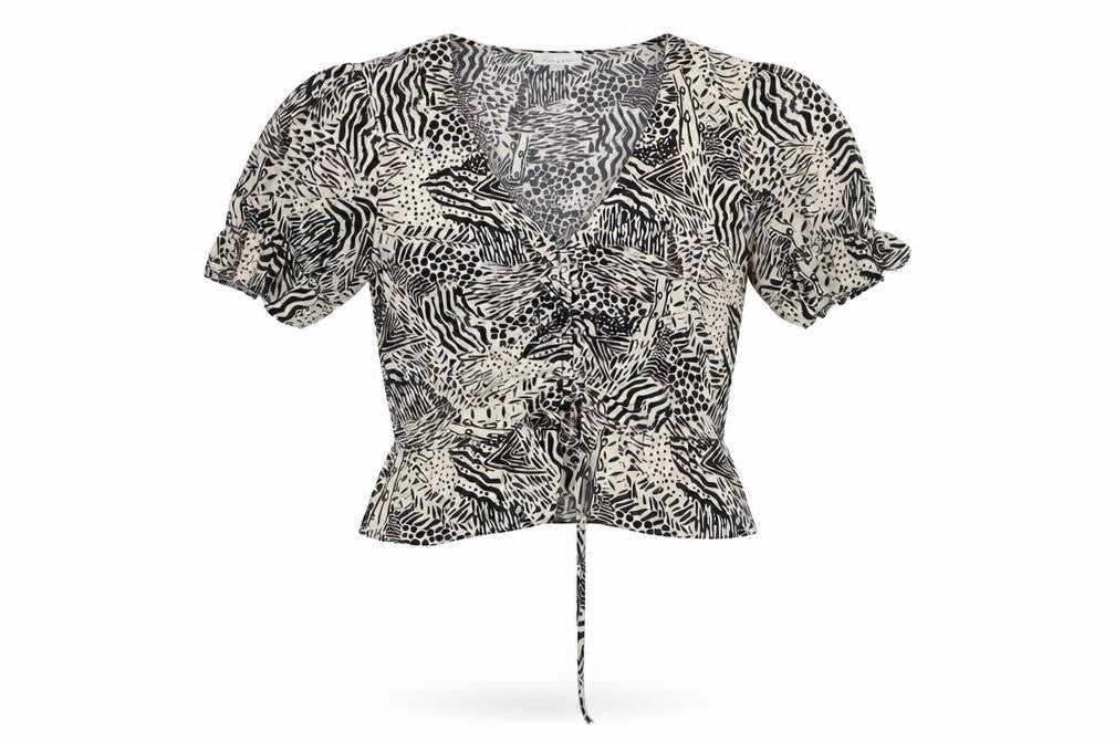 Topshop Women’s Multicoloured Animal Print Wrap Blouse UK 10