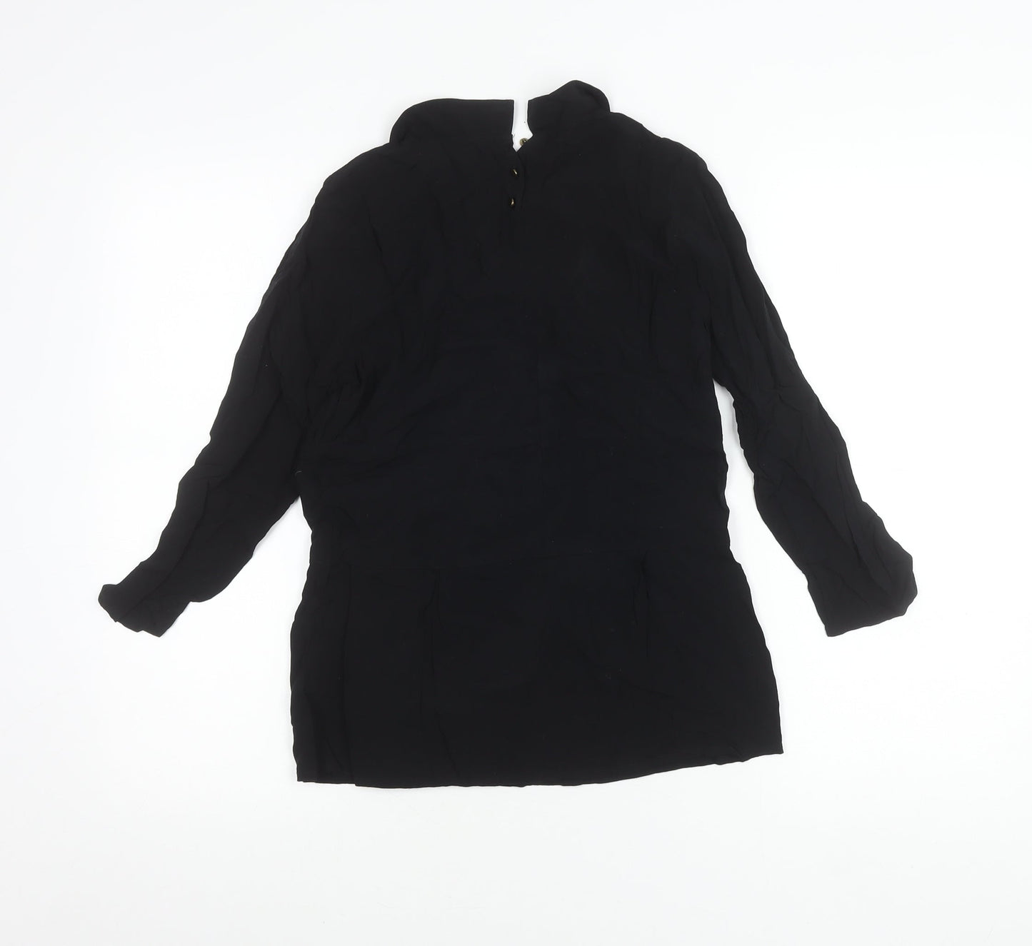 NAF NAF Womens Black Long Sleeve Tunic Blouse Size 10