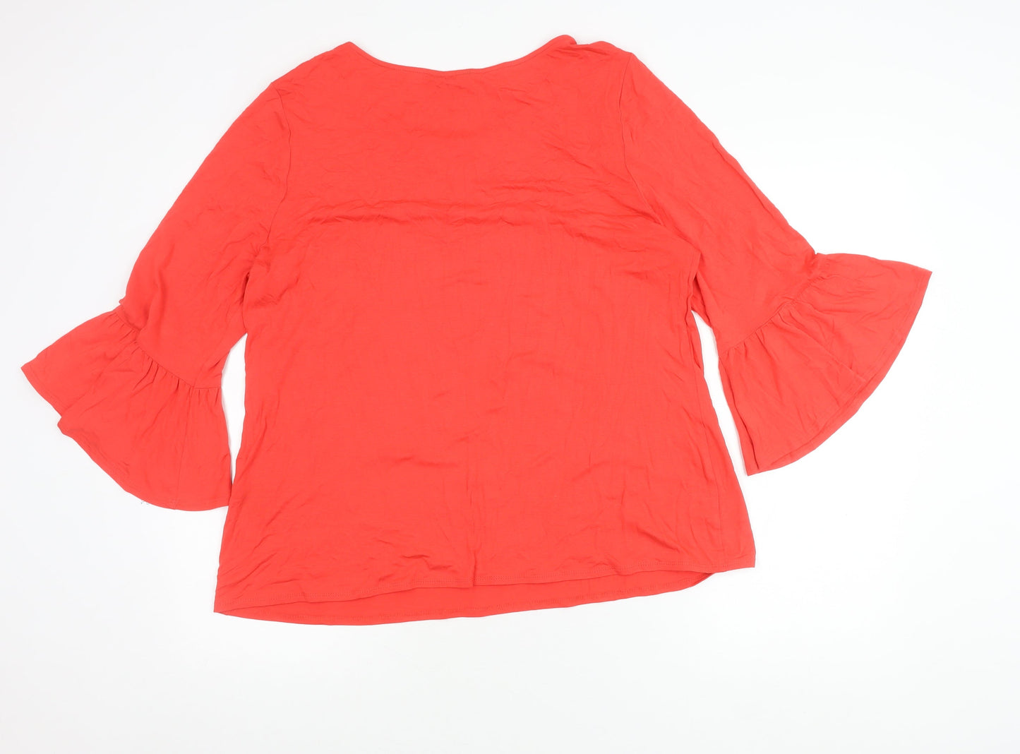 Roman Womens Red Size 18 Bell Sleeve Tunic Blouse Top