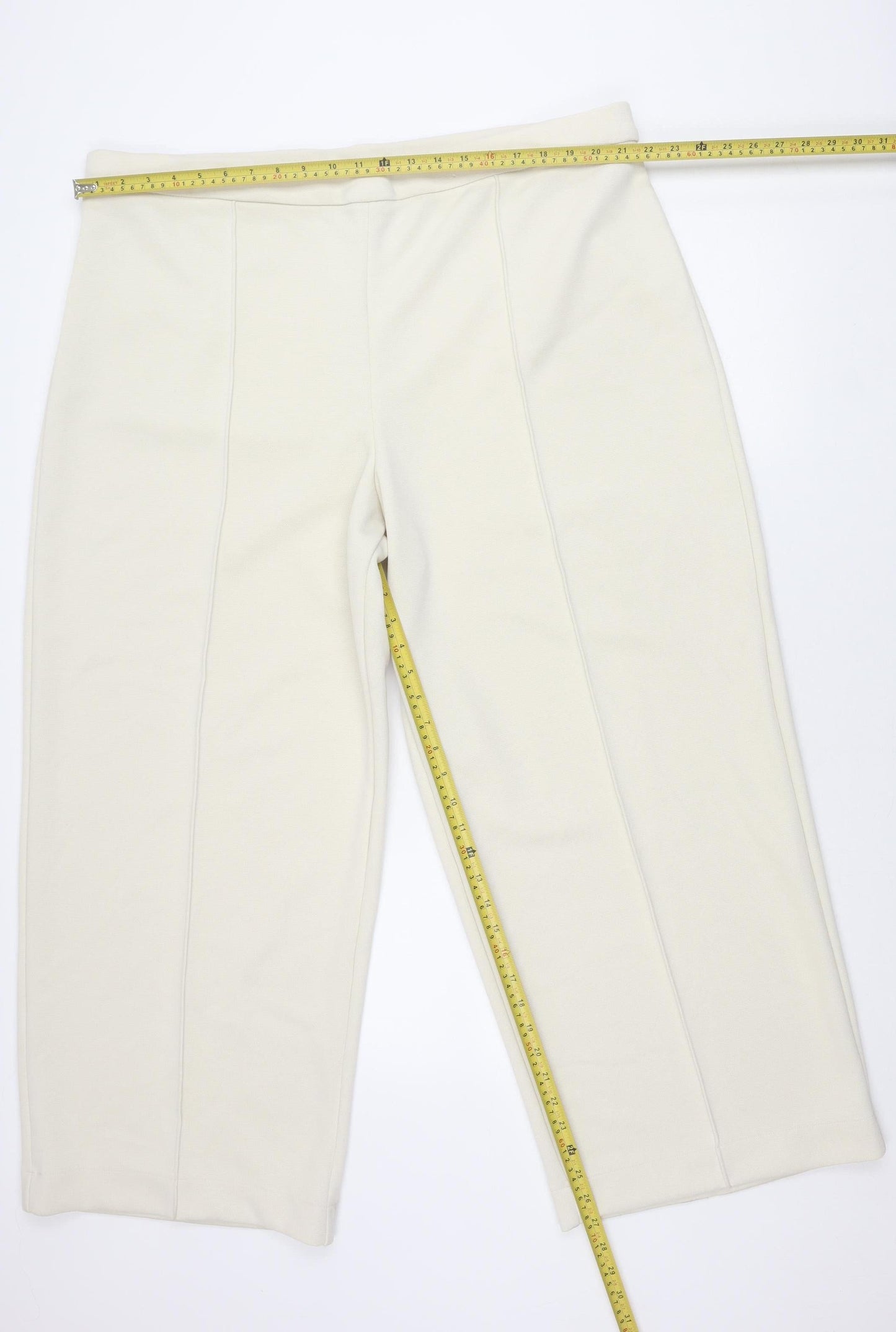 Marks and Spencer Womens Ivory Size 24 Straight Leg Trousers
