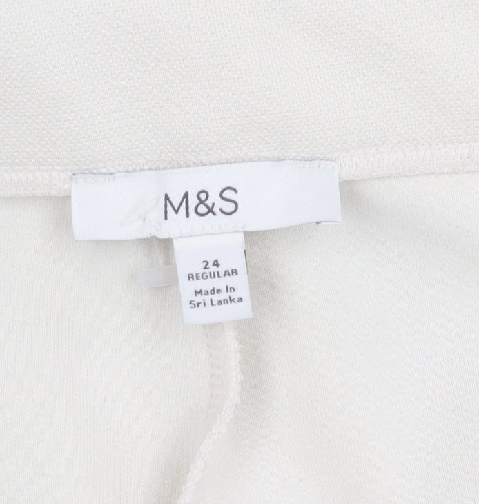 Marks and Spencer Womens Ivory Size 24 Straight Leg Trousers