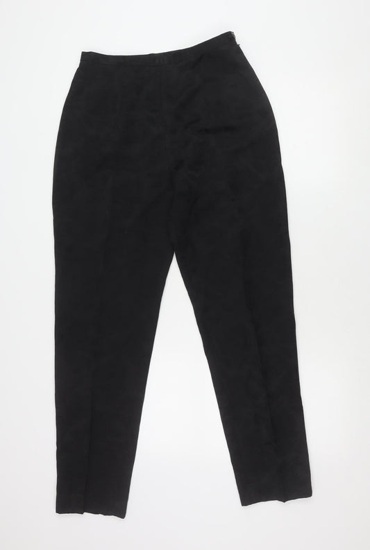 Gina Womens Black Size 12 Straight Leg Viscose Blend Trousers