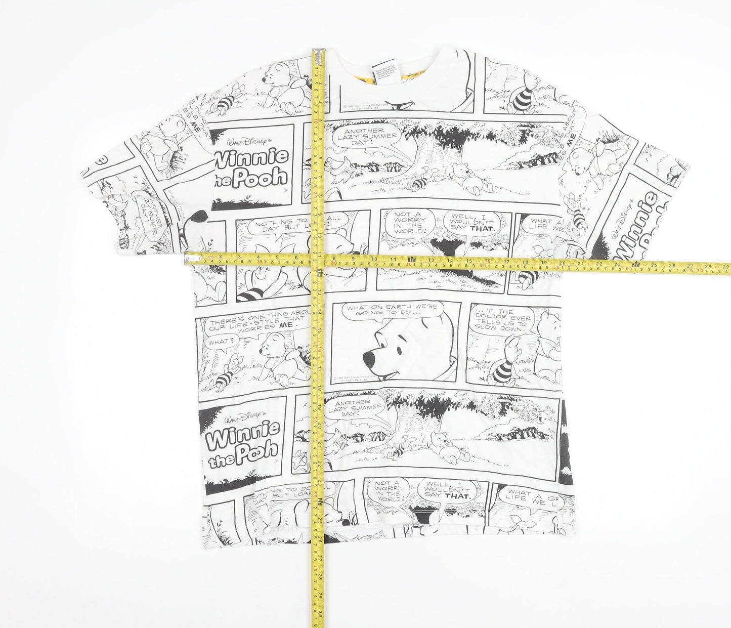Disney at George Women’s White Winnie the Pooh Comic Print Cotton T-Shirt Size 8