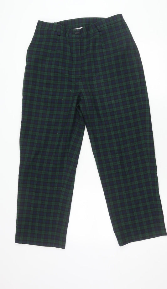 Country Collection Unisex Green Check Trousers L Straight Leg