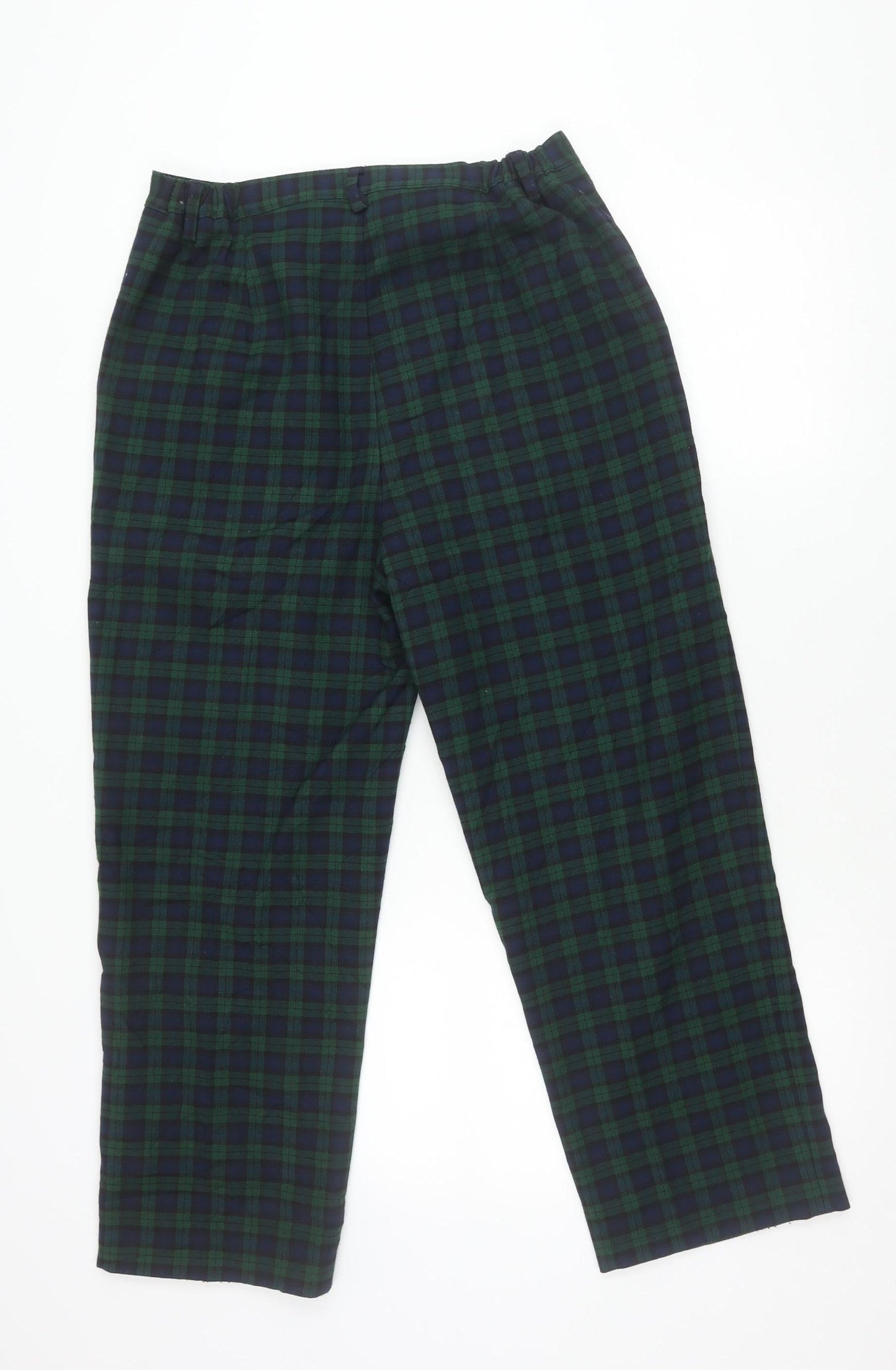 Country Collection Unisex Green Check Trousers L Straight Leg
