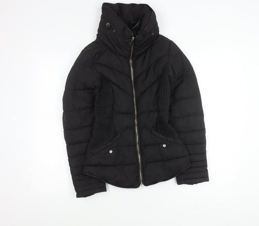 Atmosphere Womens Black Puffer Jacket Coat Size 6 UK Winter Casual
