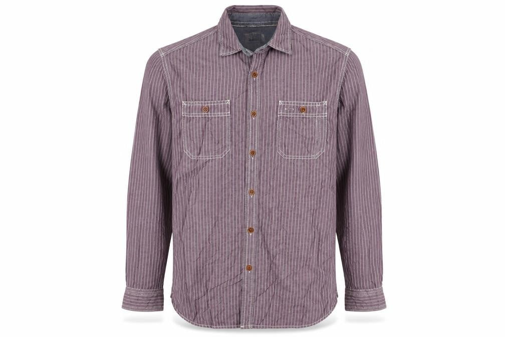 Marks & Spencer North Coast Men’s Purple Striped Cotton Shirt L