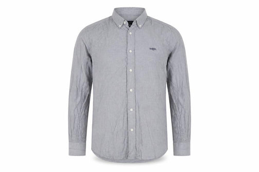 Henri Lloyd Men's Grey Cotton Long Sleeve Regular Fit Shirt M