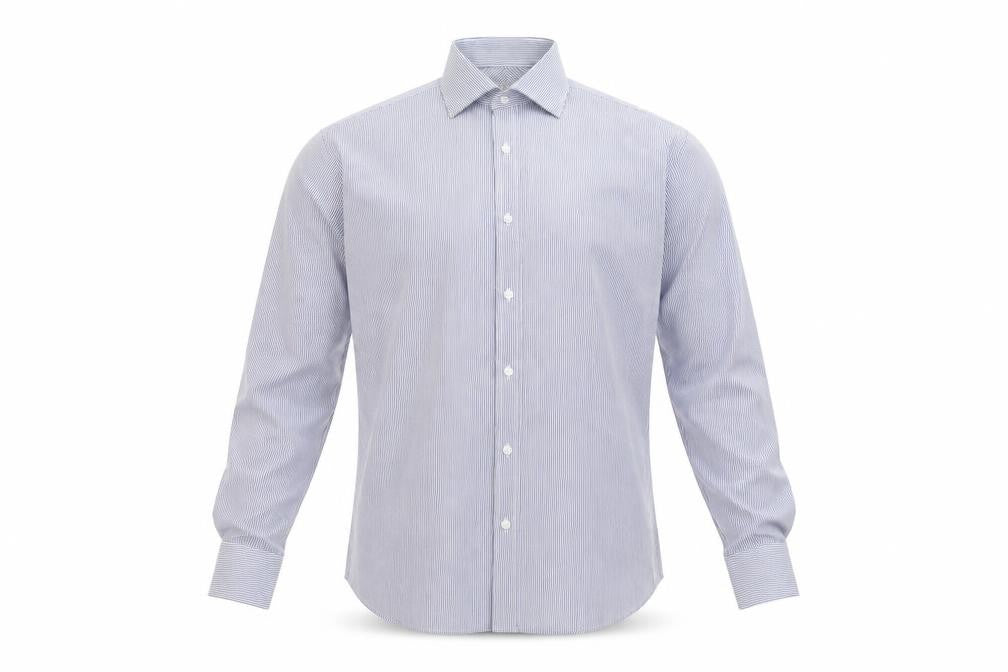 Jack Reid Men's Blue Striped Dress Shirt Size 15/38 Long Sleeve
