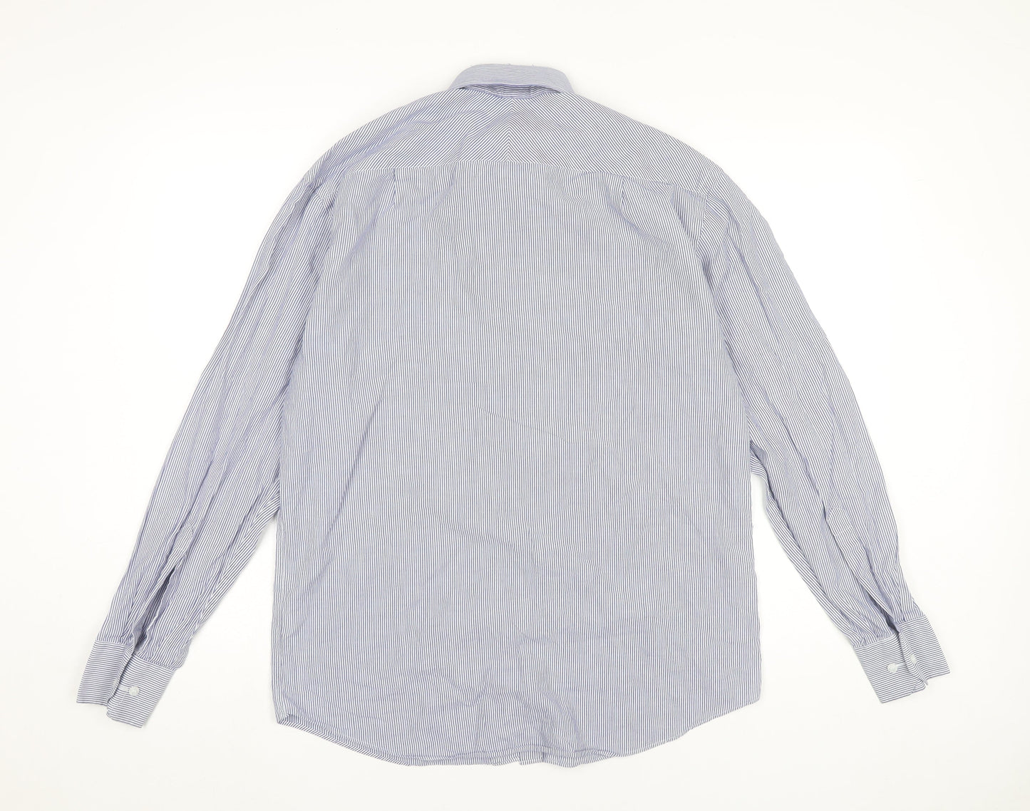 Jack Reid Men's Blue Striped Dress Shirt Size 15/38 Long Sleeve
