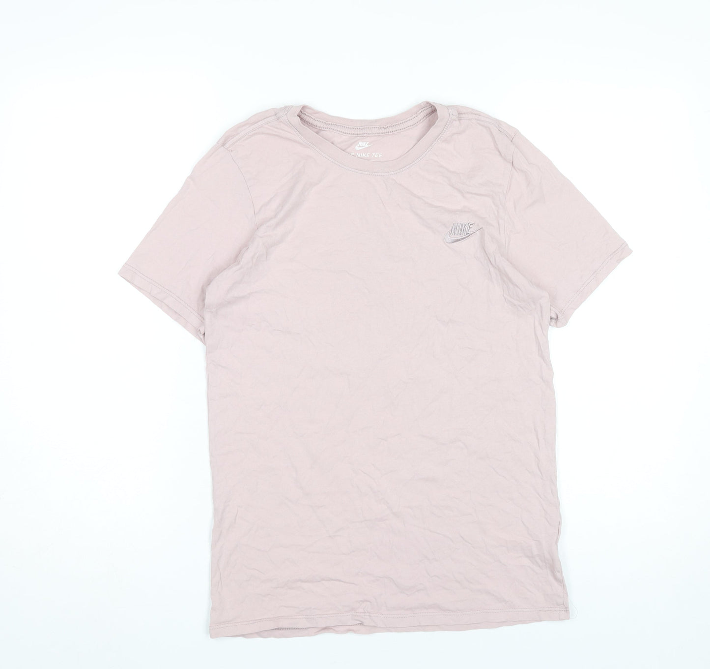 Nike Womens Pink Short Sleeve Athletic Fit Cotton T-Shirt Size S