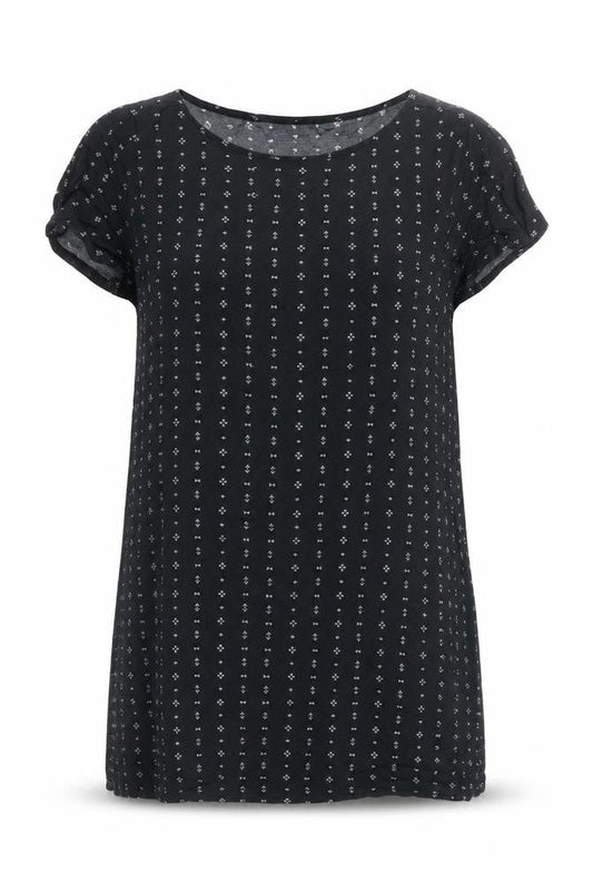H&M Women Black Shift Dress Size 10 Short Sleeve Knee Length