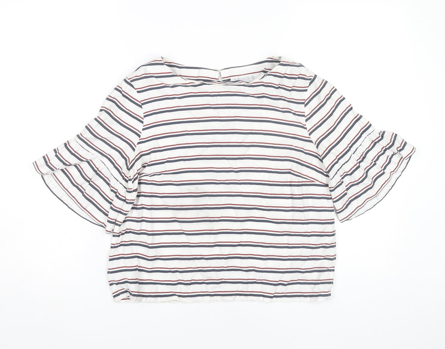 Forever New Womens Striped Blouse Size 10 Multicoloured Flared Sleeve