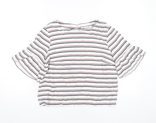 Forever New Womens Striped Blouse Size 10 Multicoloured Flared Sleeve