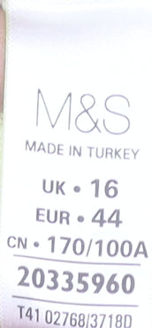 Marks and Spencer Women Yellow Size 16 Cotton Blend 3/4 Sleeve T-Shirt