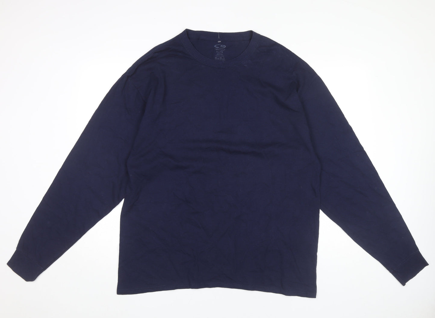 Champion Men’s Blue XL Long Sleeve Crew Neck Cotton T-Shirt