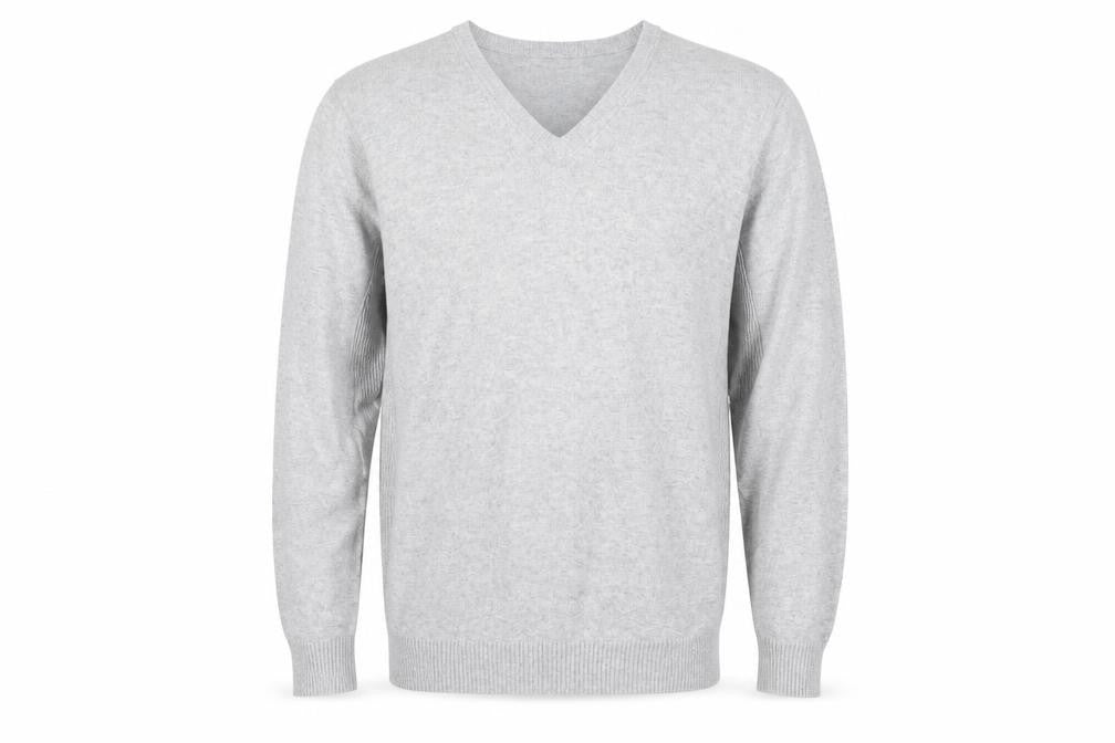 Morley Men’s Grey Cotton V-Neck Pullover Jumper Size L