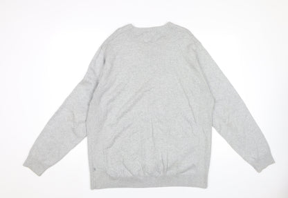 Morley Men’s Grey Cotton V-Neck Pullover Jumper Size L