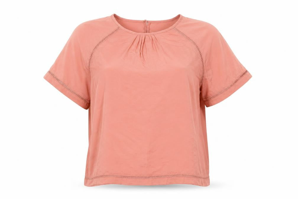 Violet + Claire Womens Pink Blouse Top M Short Sleeve Crew Neck Polyester
