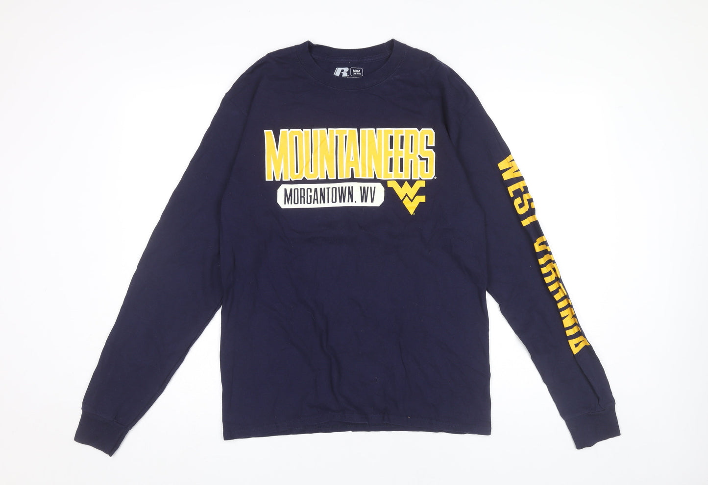 Russell Unisex Blue Long Sleeve University T-Shirt M