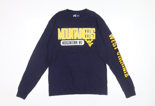 Russell Unisex Blue Long Sleeve University T-Shirt M