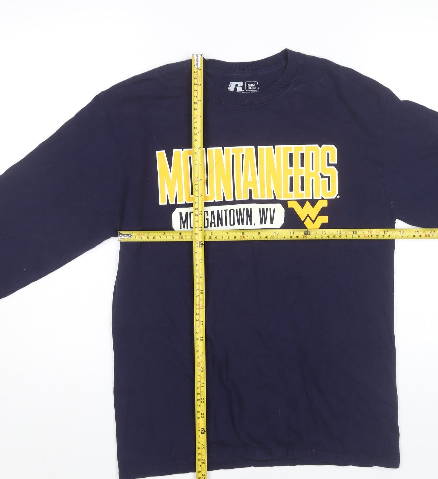 Russell Unisex Blue Long Sleeve University T-Shirt M