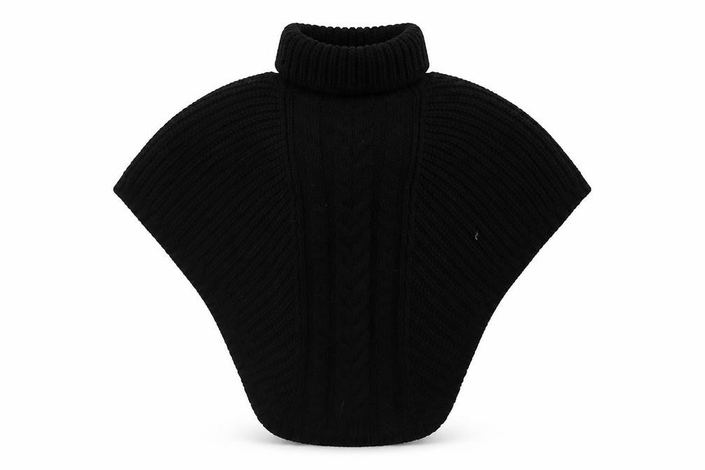 Accessorize Women’s Black Knit Cape Roll Neck Jumper S Wool Blend