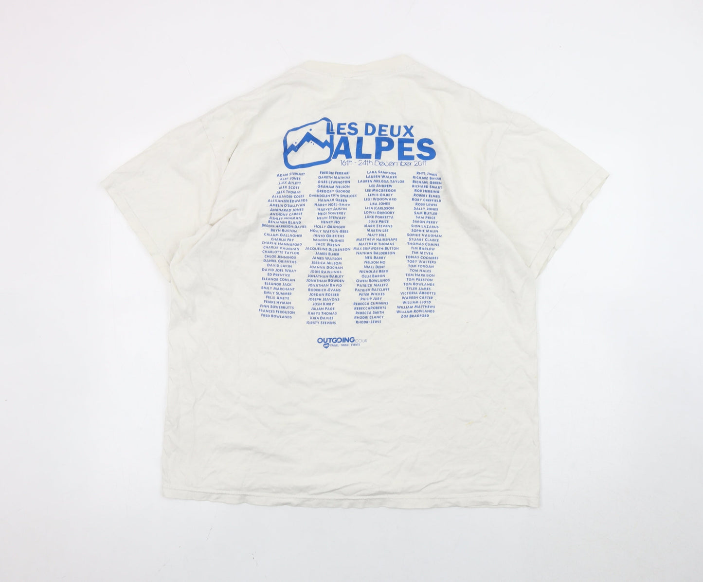 Fruit of the Loom Men's White Swansea Snowriders T-Shirt L Short Sleeve