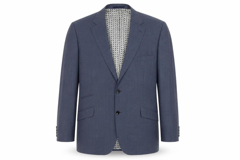 Remus Uomo Men’s Blue Wool Slim Fit Blazer Jacket 50R