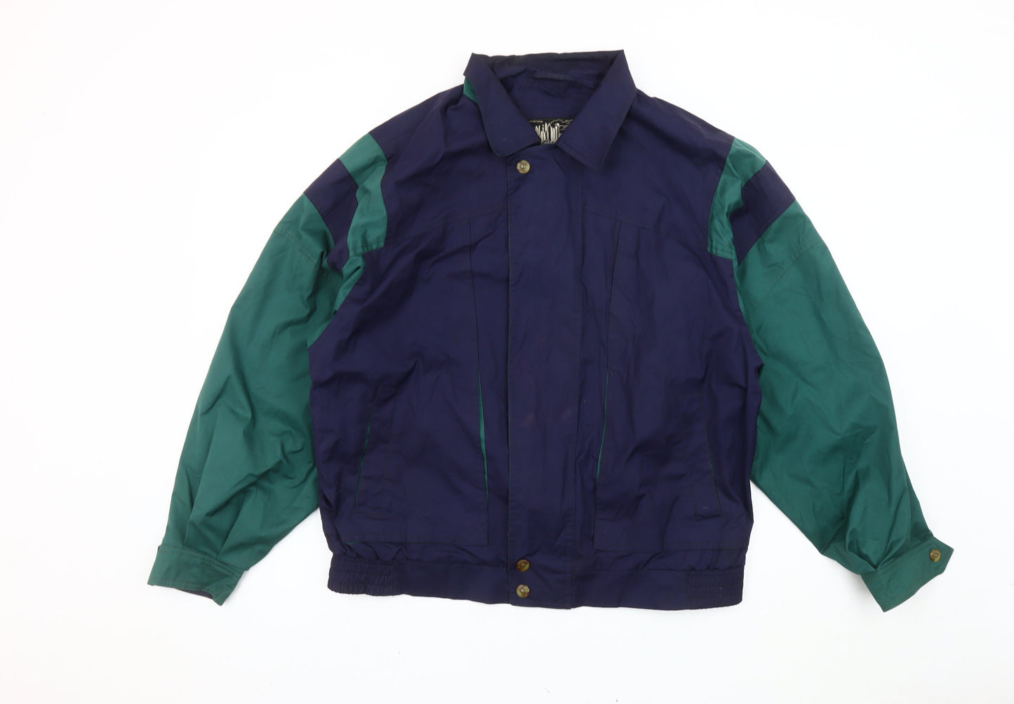 City Dream Men's Blue Green Bomber Jacket Size M Retro 90s Casual