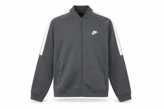 Nike Men Grey Track Jacket L Full Zip Polyester Sportswear