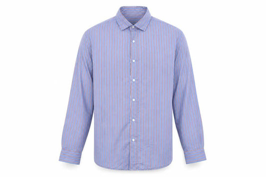 Blazer Mens Blue Striped Cotton Long Sleeve Button-Up Shirt L