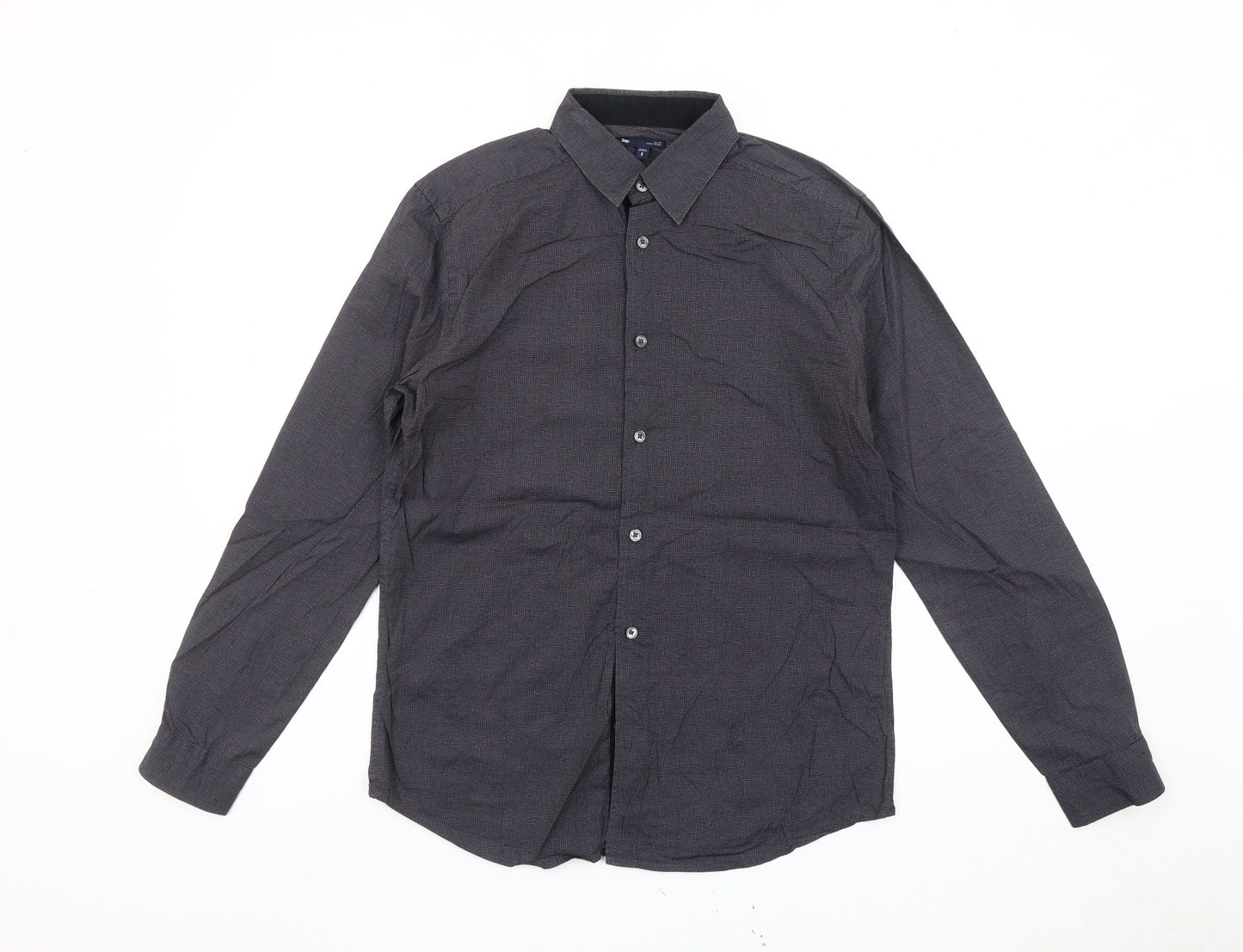 Gap Men's Grey Slim Fit Cotton Long Sleeve Button-Up Shirt Size S