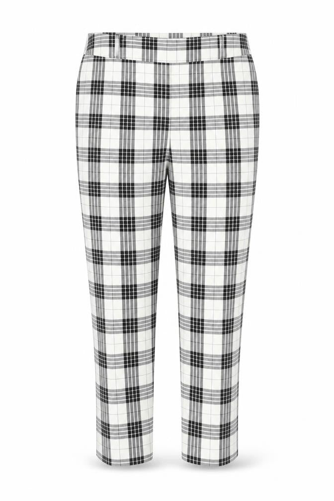 Worthington Womens Black White Plaid Slim Fit Chino Trousers Size 14