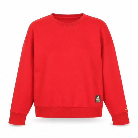 Adidas Womens Red Sweatshirt Size 8 Logo Pullover Sportswear