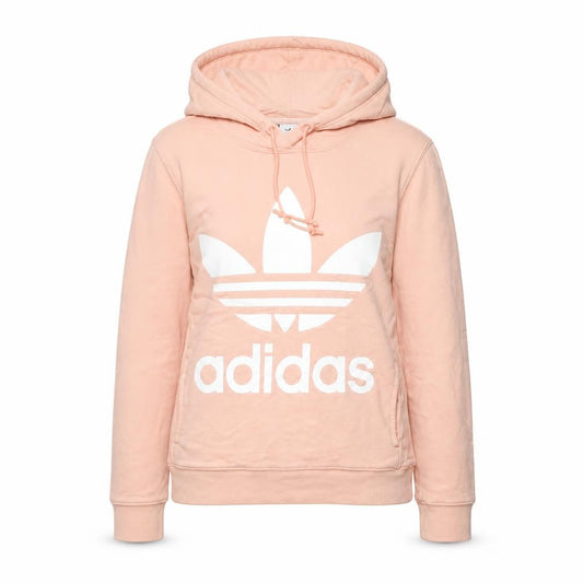 Adidas Womens Pink Pullover Hoodie Size 6 UK Logo Print Sweatshirt