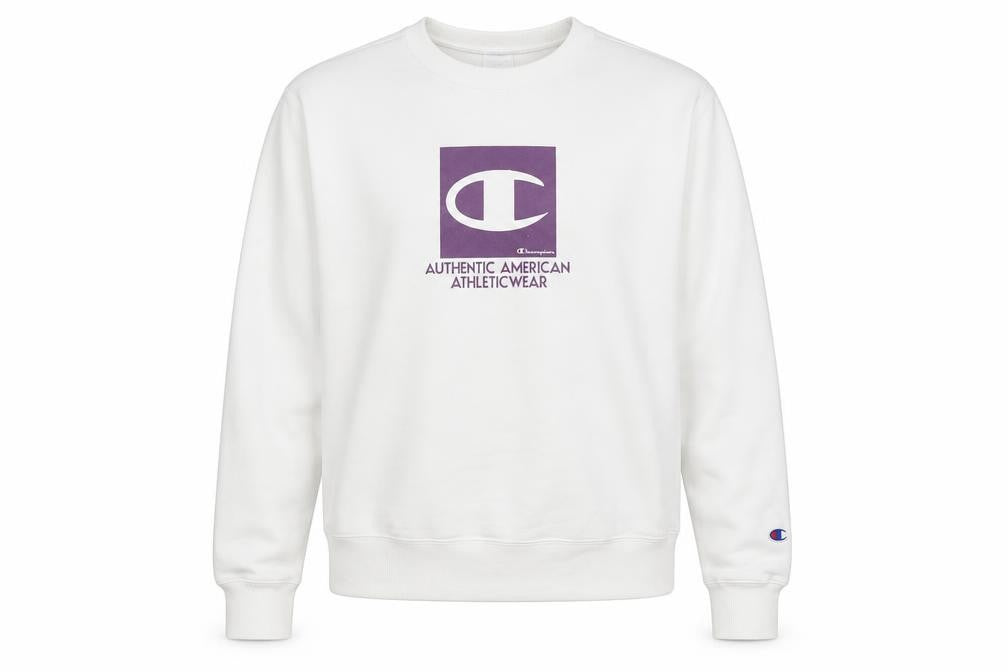 Champion Women’s White Small Sweatshirt Crew Neck Athletic Logo