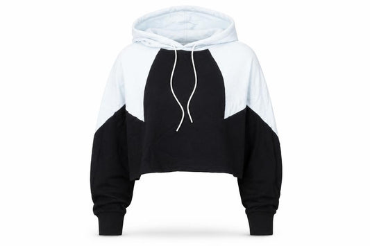 Adidas Womens Black White Pullover Hoodie Size 8 Colourblock Logo