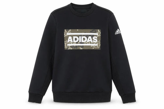 Adidas Women Black Camouflage Logo Sweatshirt Size 8 UK