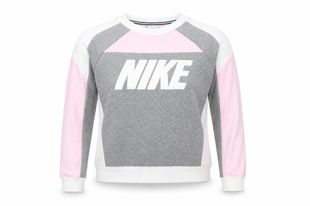 Nike Women’s Grey Pink White Sweatshirt Size 8 Logo Pullover