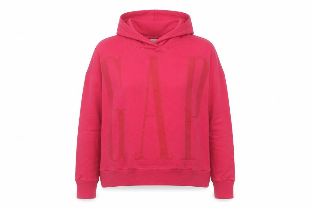 Gap Women’s Pink Pullover Hoodie S Cotton Blend Logo Print
