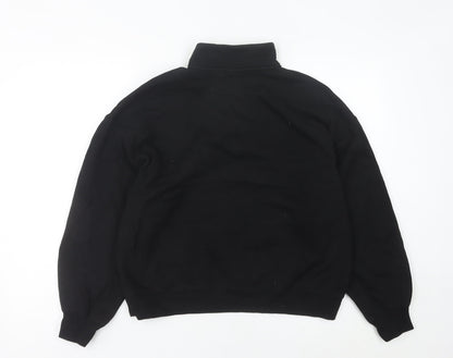 Close-up detail of Jordan women’s black, size UK 6, pullover 1/2 zip sweatshirt