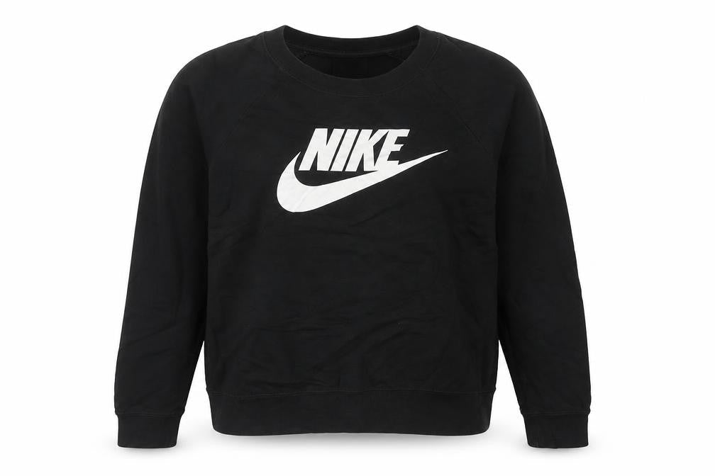 Nike Womens Black Logo Sweatshirt Size UK 6 Cotton Blend