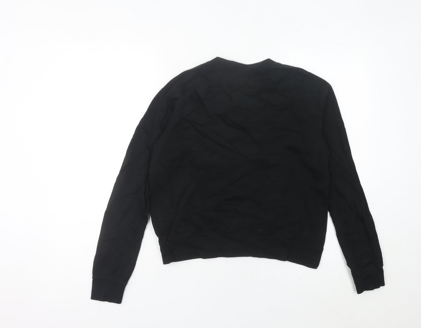 Nike Womens Black Logo Sweatshirt Size UK 6 Cotton Blend