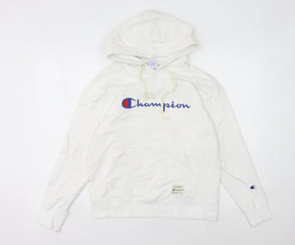 Champion Women's White Pullover Hoodie Medium Logo Sportswear