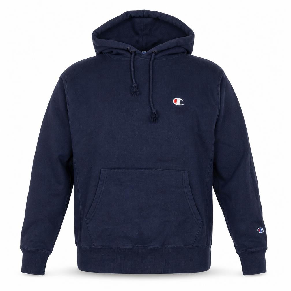 Champion Unisex Blue Pullover Hoodie Medium Logo Sportswear