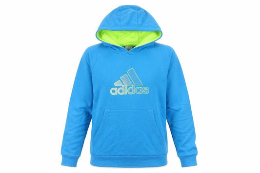 Adidas Womens Blue Hoodie UK 8 Pullover Cotton Blend Sportswear