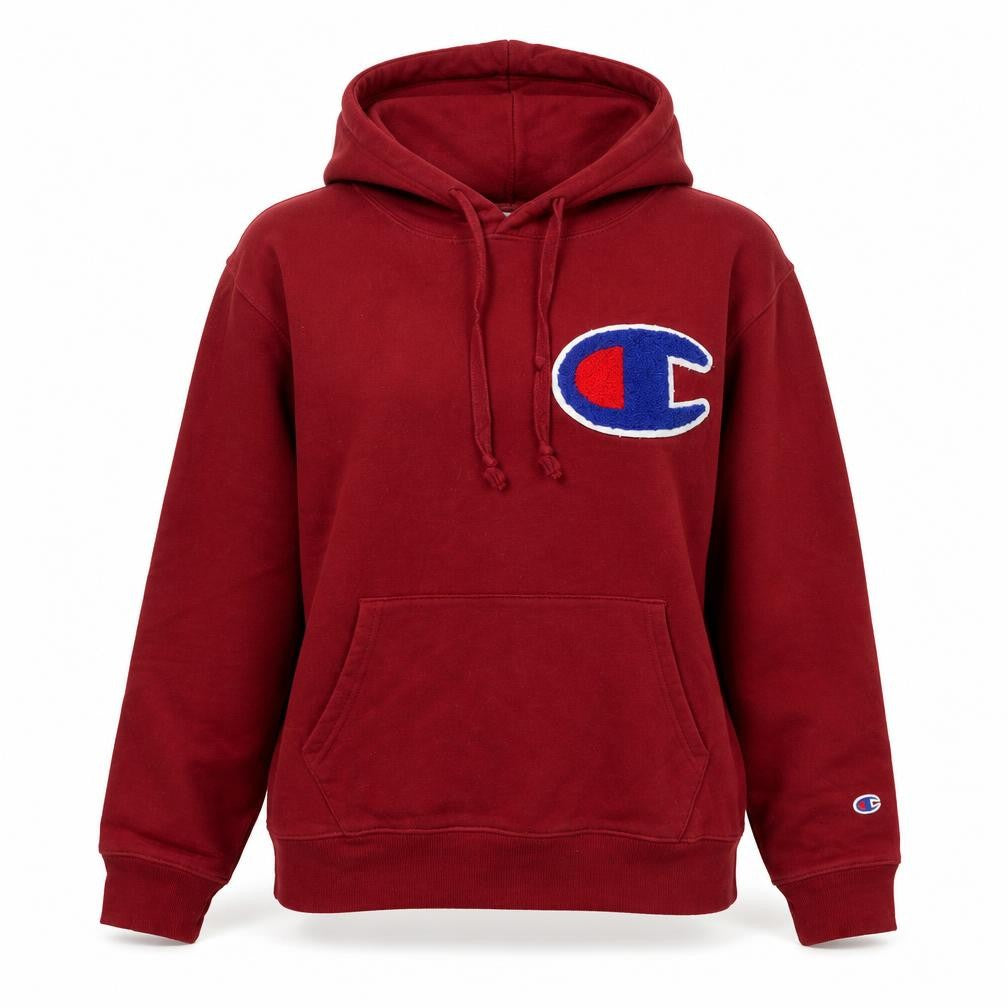 Champion Womens Red Pullover Hoodie Medium Logo Sports Casual